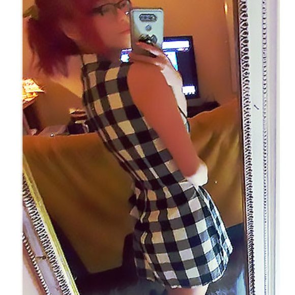 Gingham Shift Mini Dress - Picture 3 of 4